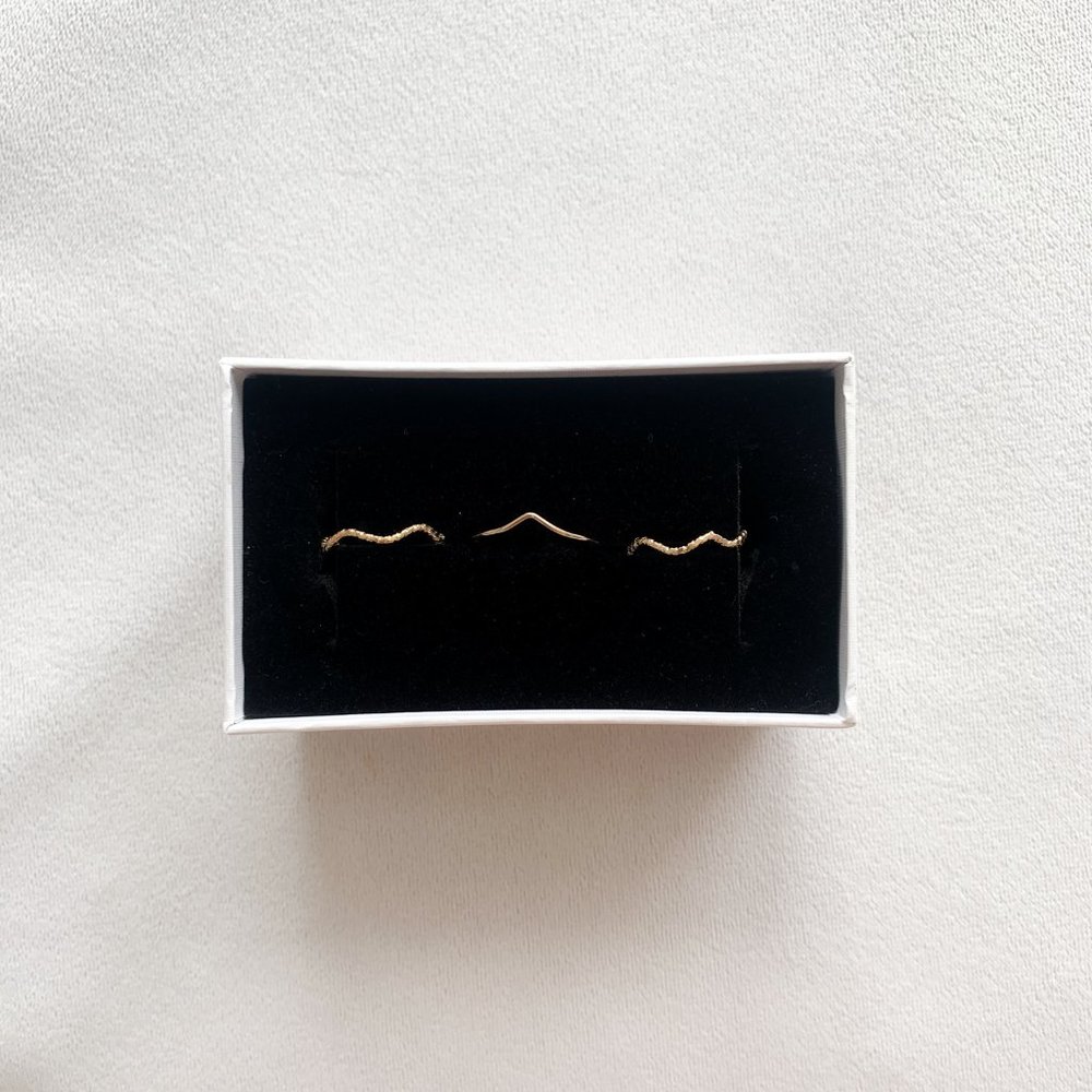 Golden Minimalist Midi Ring Set